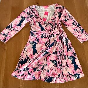Lilly Pulitzer Jessalynne Romper - Inky Navy Flamingle